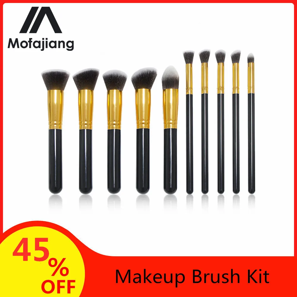 10 шт./компл. кисти для макияжа в комплекте набор кистей многофункциональных