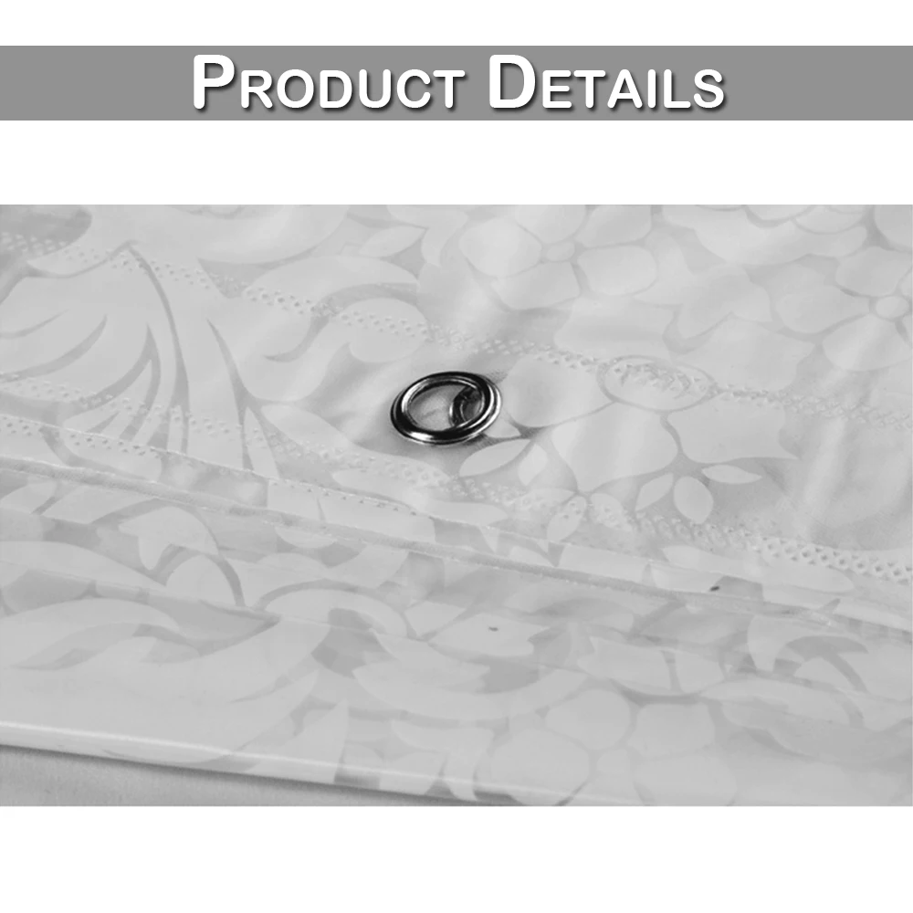 Shower Curtains Washable Curtain Bathing Shower Curtain Bathroom Morocco PEVA Waterproof Hook Floral Curtains 8 Sizes D30