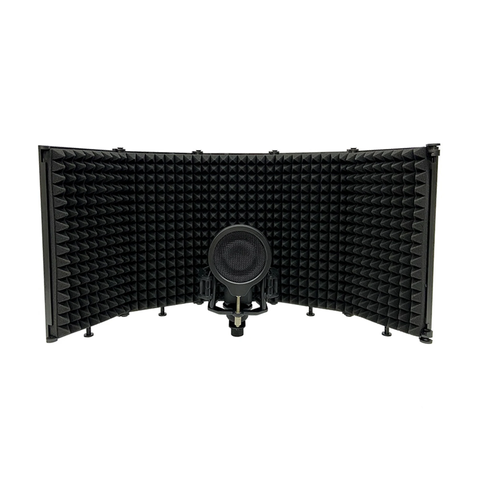 Adjustable 5 Panel Microphone Isolation Shield Vocal Booth for Recording Sound Broadcast