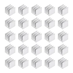 Uxcell Parallel Line Notch Heatsink for MOS GPU IC Chip Silver 10 x 10 x 10 mm 25pcs