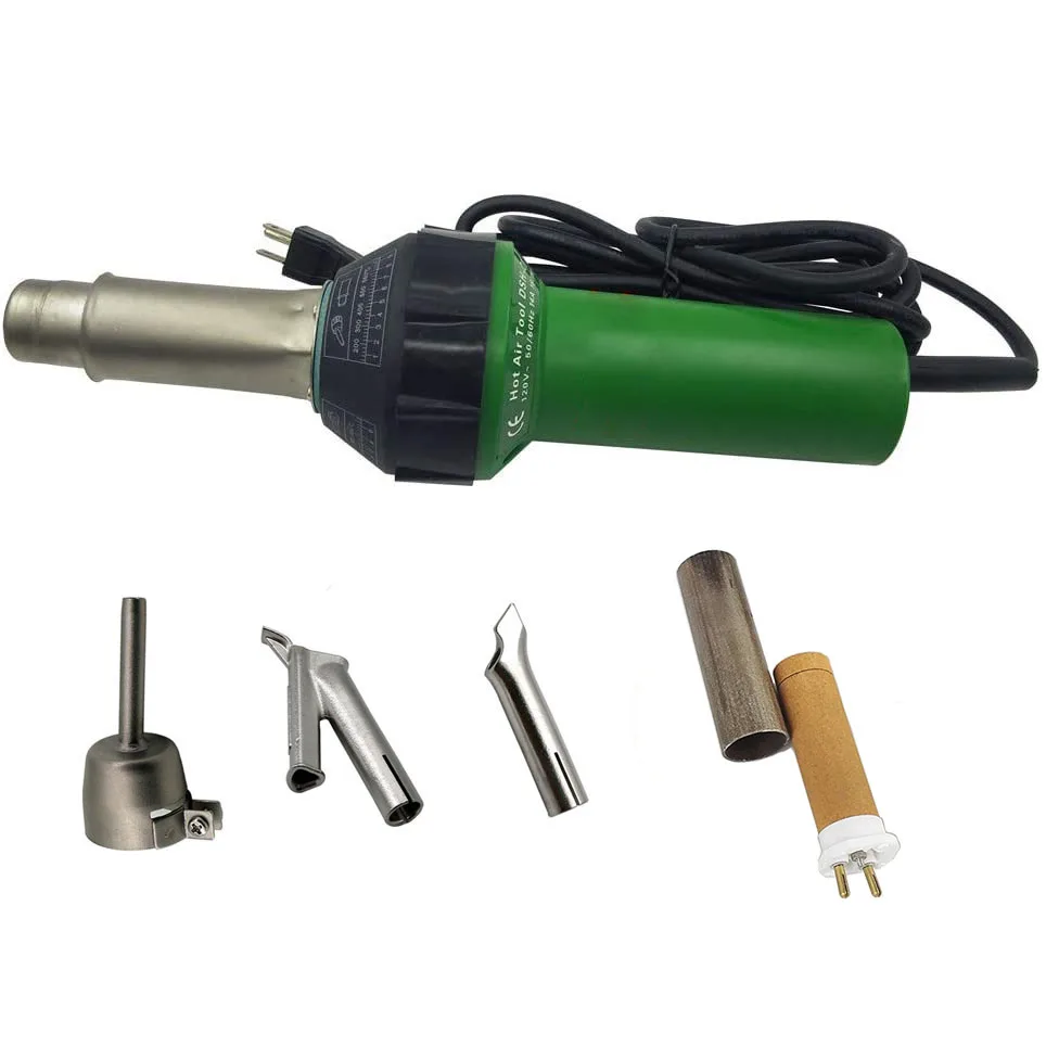 

Professional 1600W Heat Gun Kits Hot Air Blast Torch With 3pcs Welding Nozzles Plastic Welder for PVC TPO Roofing Membrane