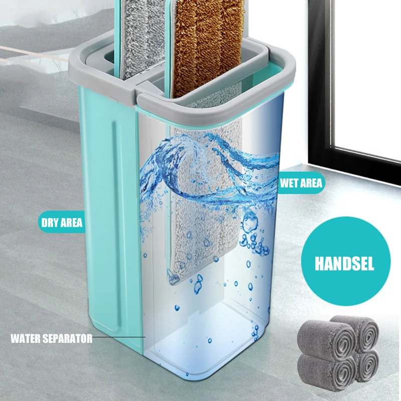 Плоская вращающаяся швабра с ковшом для мытья пола, без ручного отжима, экономит время энергии TP899
