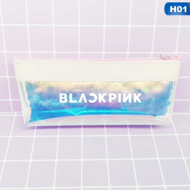 Kpop красочный пенал для карандаша, ручки Blackpink того же типа Лазерная Мода Косметический макияж сумка Карандаш сумка, школьные принадлежности - Цвет: H01