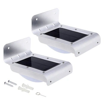 

ABUI-2Pcs 16Led Solar Wall Light Infrared Motion Sensor Garden Light