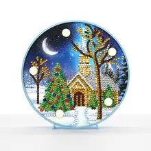 Снежный дом Рождественская Ночной светильник с бусины-бриллианты Алмазная мозаика с рамкой подарок для друзей мини настольный светильник ZXD079