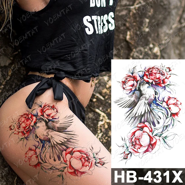 Waterproof Temporary Tattoo Sticker Dark Old School Moth Butterfly Flash Tattoos Snake Rose Body Art Arm Fake Tatoo Women Men 26-HB431X