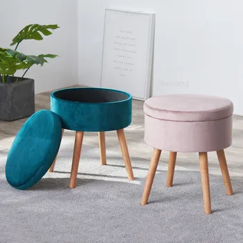 

North European Dressing Table Stool Makeup Stool Modern Minimalist Bedroom Storage Stool Shoe Bench Storage Footstool
