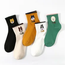 Фонд носки мадам носки в угги однотонные хлопчатобумажные носки с изображением героев мультфильмов, для Японии и Южной Кореи из чистого хлопка в талии носки