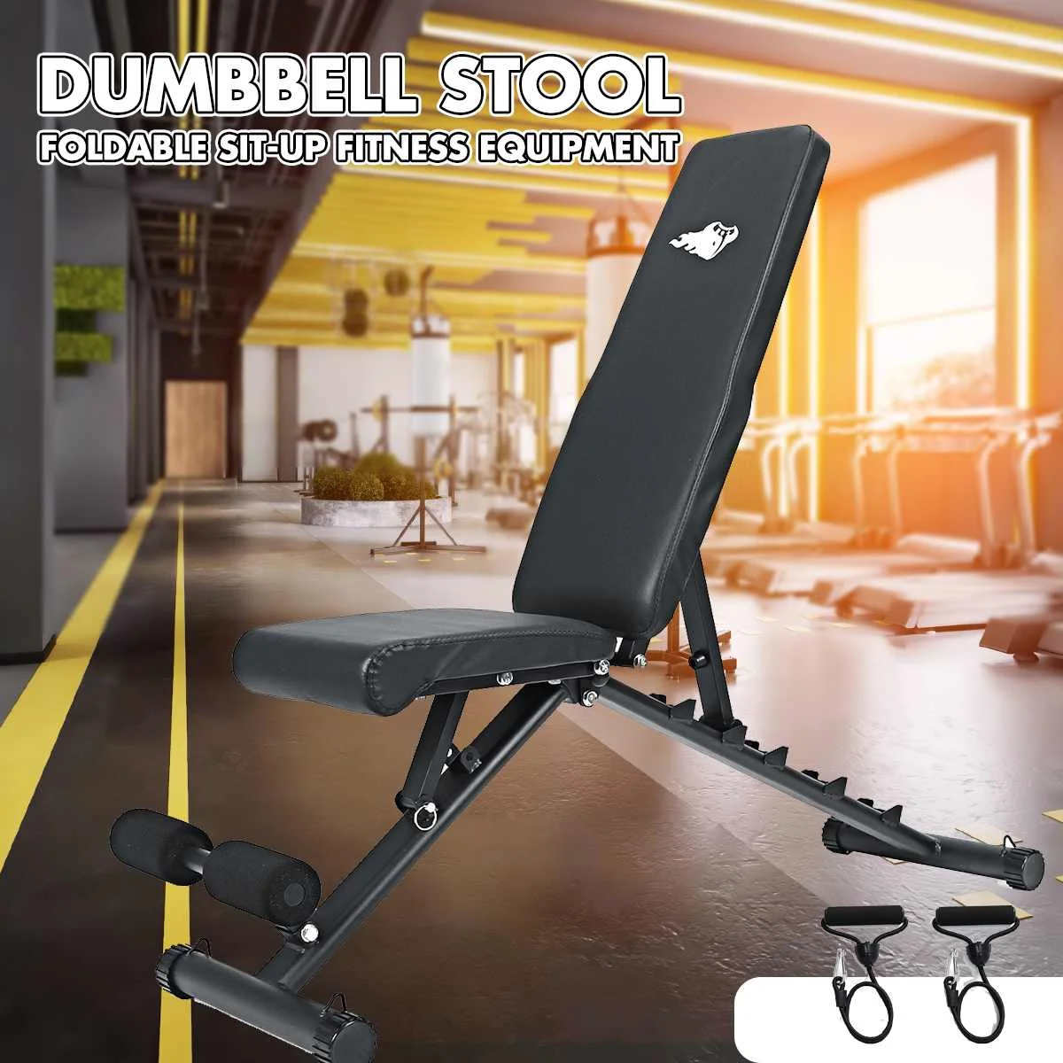 - Muscle Bench Dumbbell Bench with Pull Rope Gym Multifunction Abdominal Training Bench Weight Fitness Equipment Home Exerciser