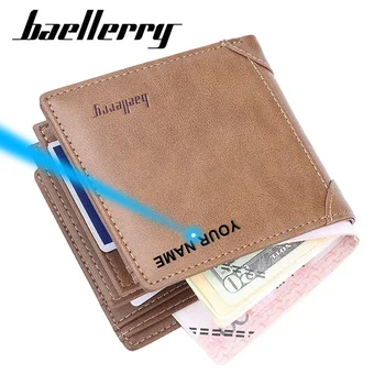 

Baellerry 2020 Vintage Top Quality Men Wallets Designer Leather Card Holder Passport Male Wallets and Purses Bifold Money Purse