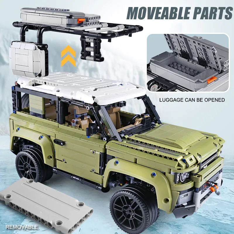 Technic модель автомобиля совместима с Legoed 42110 Land Rover Defender SUV автомобиль игрушки