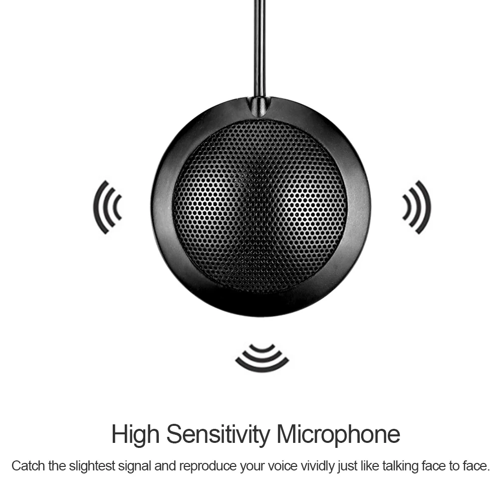 Stereo Omnidirectional Pickup Condenser Microphone Mic USB Connector for Voice Chat Meeting Business Conference Desktop Computer