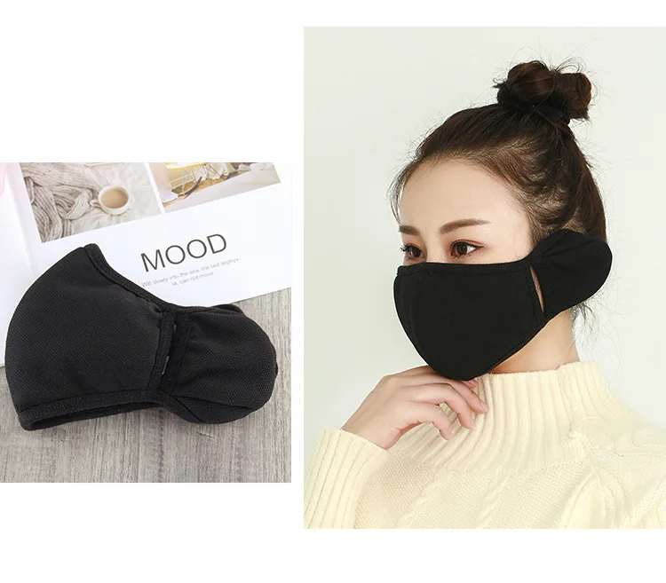 New two-in-one earmuffs Men and women fashion warm masks riding windproof thick warm face mask