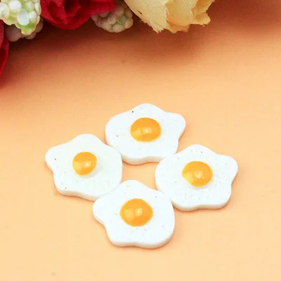 13 X 15mm 10 шт DIY Смола жареное яйцо Flatback кабошоны кукольный домик поставки миниатюрные пищевые принадлежности для скрапбукинга «сделай сам» - Цвет: 13 X 15mm