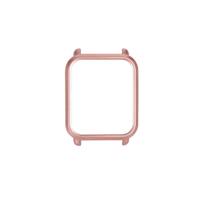 Тонкая красочная рамка чехол для ПК защитная оболочка для Xiaomi Huami Amazfit Bip Younth Watch жесткий пластиковый защитный бампер, чехол - Цвет: Розовое золото
