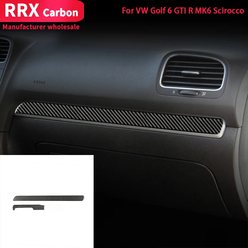 For VW Golf 6 MK6 GTI R 2008 2012 Car Carbon Fiber Center Control Panel