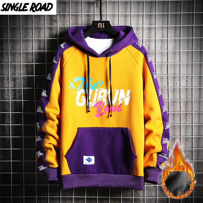 SingleRoad Mens Winter Hoodies Men Fleece Yellow Hoodie Men Sweatshirt Male Hip Hop Patchwork Harajuku Japanese Streetwear Women SingleRoad Mens Winter Hoodies Men Fleece Yellow Hoodie Men Sweatshirt Male Hip Hop Patchwork Harajuku Japanese Streetwear Women