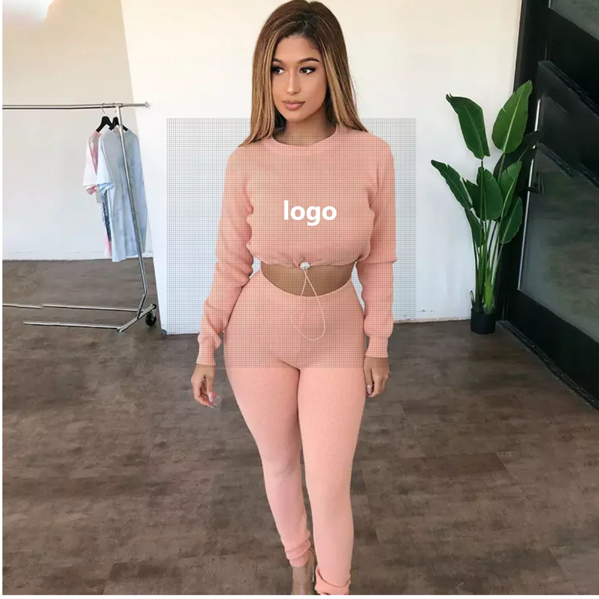 plus size stacked joggers