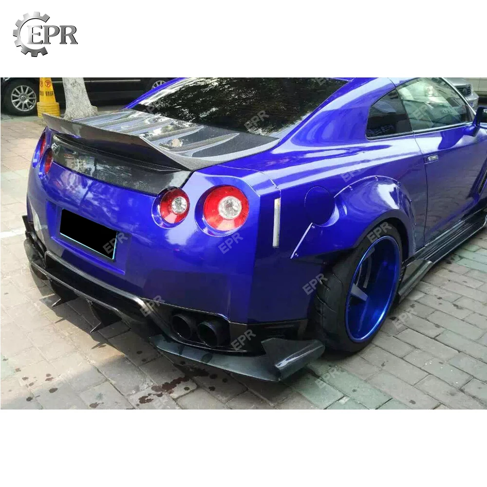 Для Nissan GTR R35 TP Стиль углеродного волокна рассеиватель задней губы отделка 3 шт 2008