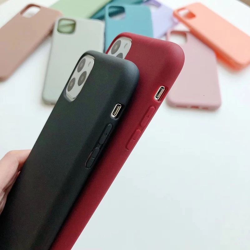 Милый матовый однотонный чехол карамельного цвета для телефона Iphone 12 Pro Max 12Mini