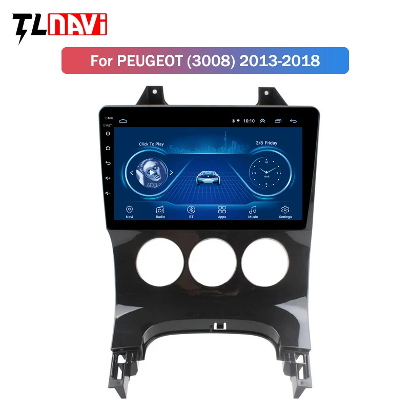 Top 9 INCH Android 8.1 GPS navigation Car DVD Player for Peugeot 3008 2009 2010-2015 With Bluetooth WiFi 2