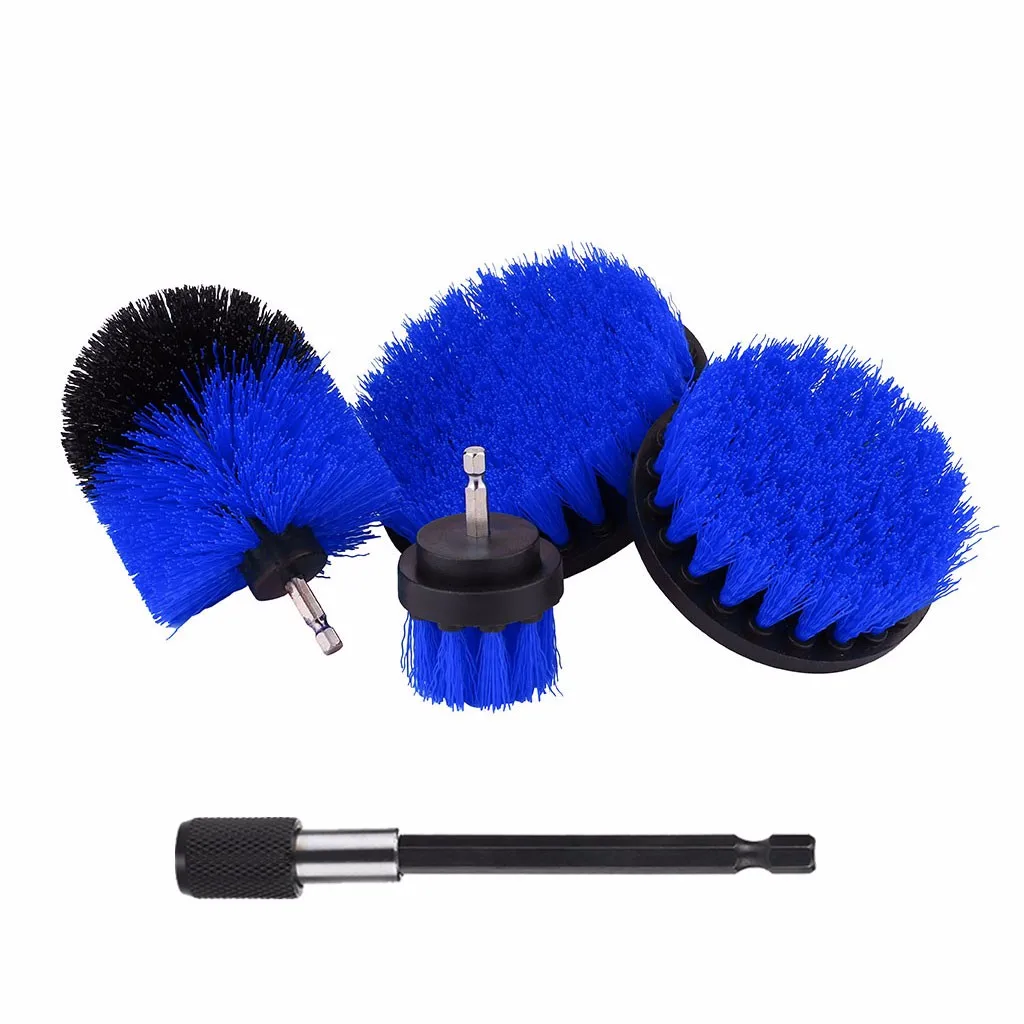 4Pcs Replaceable Power Scrubber Cleaning Drill Brush With Quick Change Extender Cleaning Tools Drill Brushes Cleaning Brush