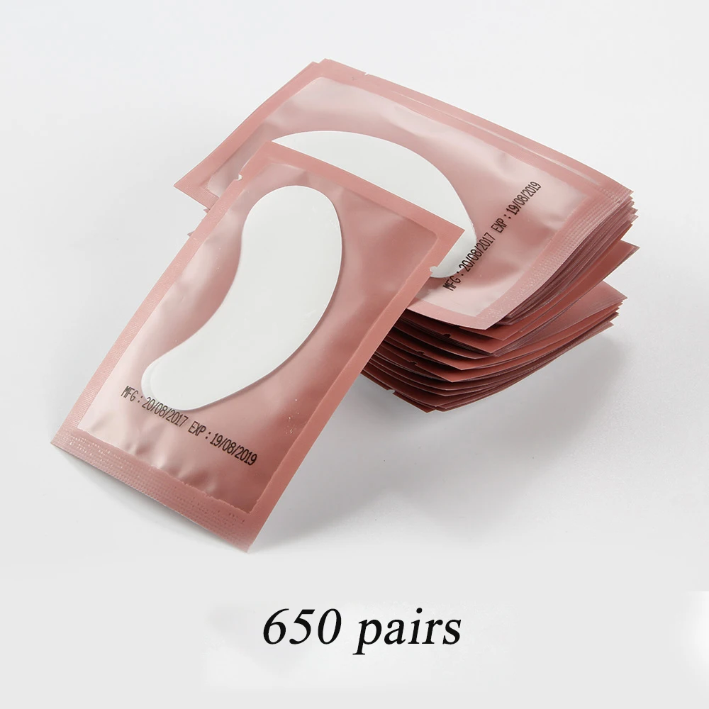 Pink Whosale 650pairs Eye Patches Gel Patch Grafting Eyelash Under Eye Pads Lash Eyelash Extension Pillow Sticker Wraps Make Up Tools - Цвет: Pink