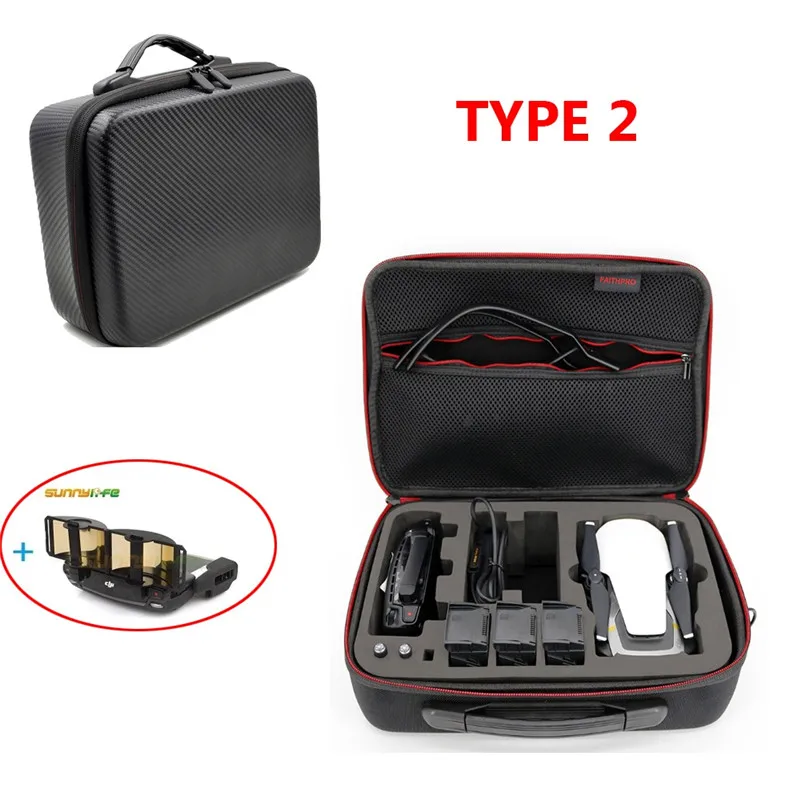 Для DJI MAVIC Air Bag водонепроницаемая Сумка Для Хранения Чехол Дрон контроллер для Mavic Air Аксессуары - Цвет: Type 2 and Extender