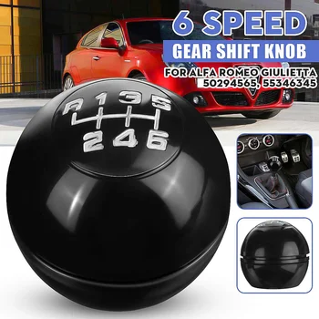 

6 Speed Car-styling Manual Gear Shift Knob Shifter Lever Handball Stick Chrome Black For Alfa Romeo Giulietta 2010-on