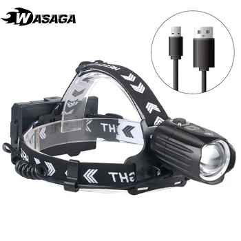 

Portable XHP90.2 LED Headlamp USB Rechargeable Zoomable Fishing Headlight Torch 3 Modes Hunting Camping Flashlight