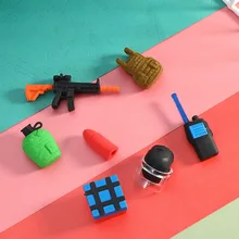 

3D Cartoon Creative Game Simulation Weapon Eraser Rifle Pistol Pan Equipment Freely Detachable Rubber Set Toy for Kids Gifts