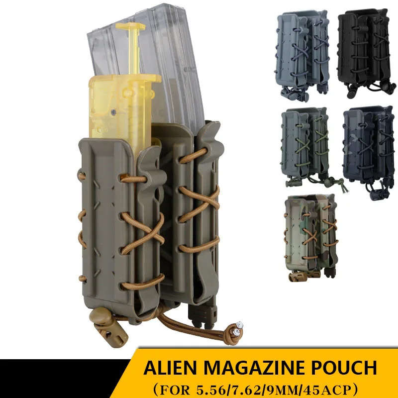 

Tactical Magazine Pouch Molle for 45ACP 5.56 7.62 9mm Scorpion Fast Mag, Quick Release Mag, TPR Holster Case Box, Hunting Gear
