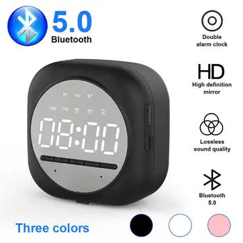 

Q12 Smart Wireless Bluetooth Speaker Bedside Alarm Clock with Mic, Dimmable Display, FM Radio & Phone Stand