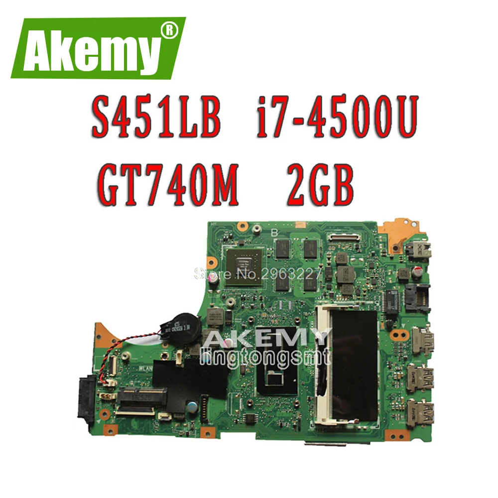 Для For Asus S451 S451L V451 V451L S451LN S451LB материнская плата для ноутбука s451lb s451l i7 4500u gt740m 2GB