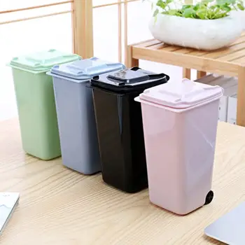 

Wheelie Trash Can Storage Bin Dustbin 10*8*15.5cm 4 Color Durable Mini Sturdy Creative School Markers Desktop Small Scissors