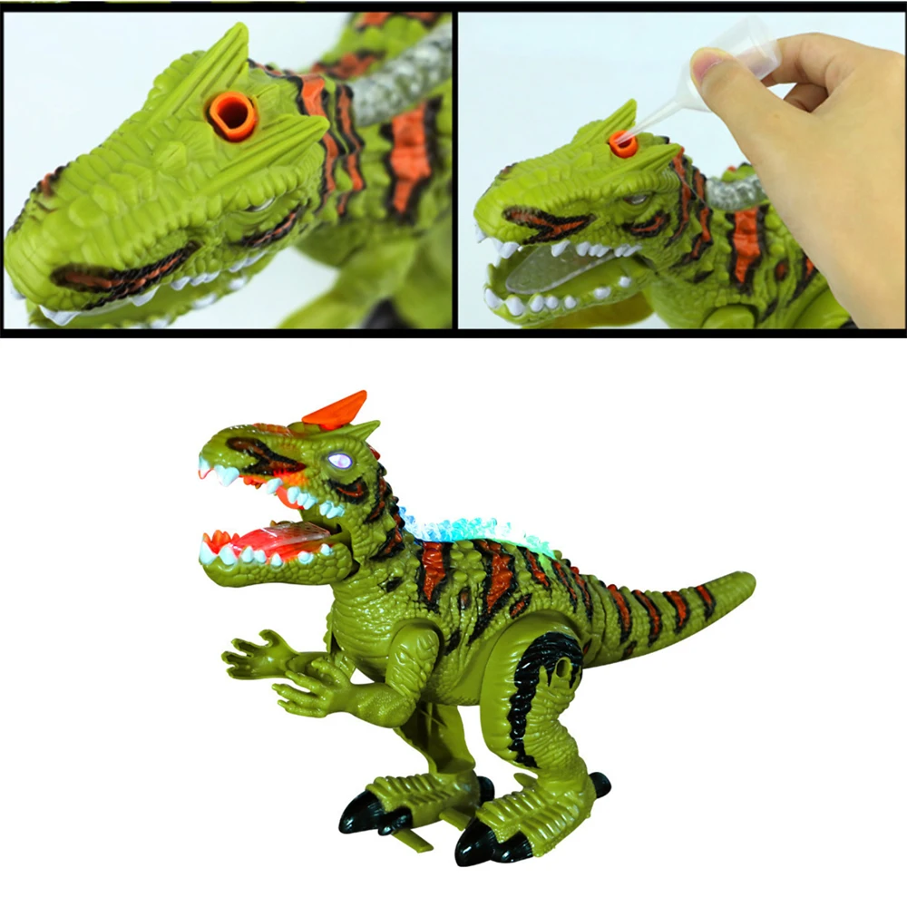 Электронный динозавр тираннозавр рекс игрушки животные звуки Dinobot электрические ходячие Животные Игрушка музыкальный светильник игрушки-спрей для мальчика