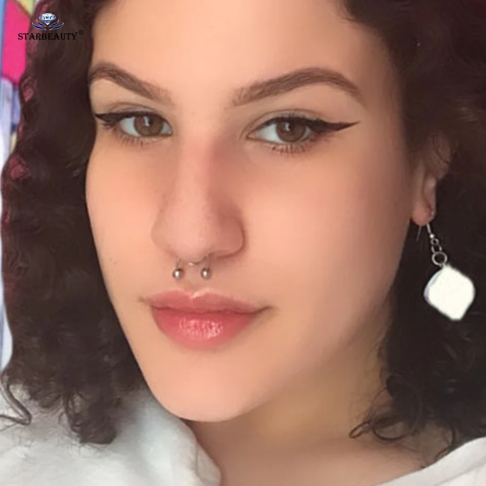 ZELORES 20G ノーズリング スタッド チェーン付き アフリカ鼻リング カフ 蹄鉄 セプタムリング ステンレススチール スター ハート ノーズ 20G ノーズリング スタッド チェーン付き アフリカ鼻リング カフ 蹄鉄 セプタムリング ステンレススチール スター ハート ノーズリング チェーン  ピアス ジュエリーセット レディース メンズ