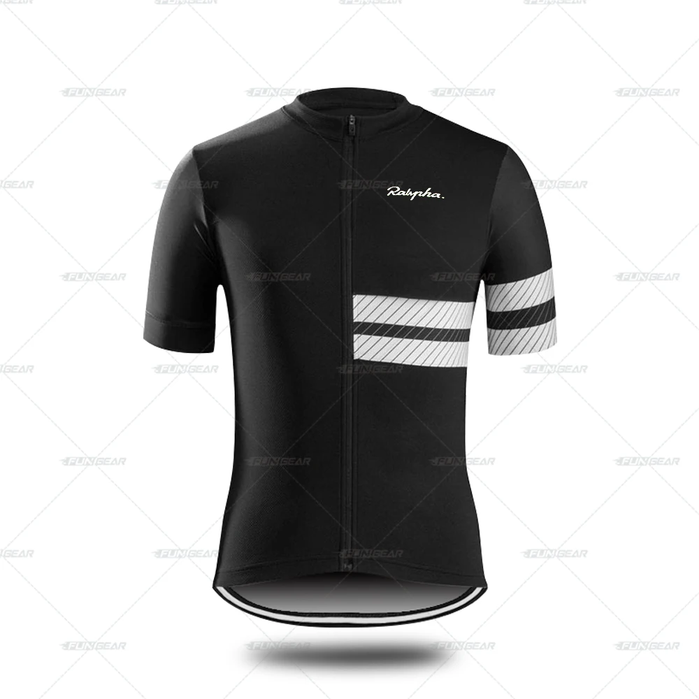 black Jerseys Raphaing одежда для велоспорта Джерси набор мужской короткий рукав Повседневная велосипедная одежда гель велосипедные шорты с подкладкой комплект дышащий - Цвет: black Jerseys