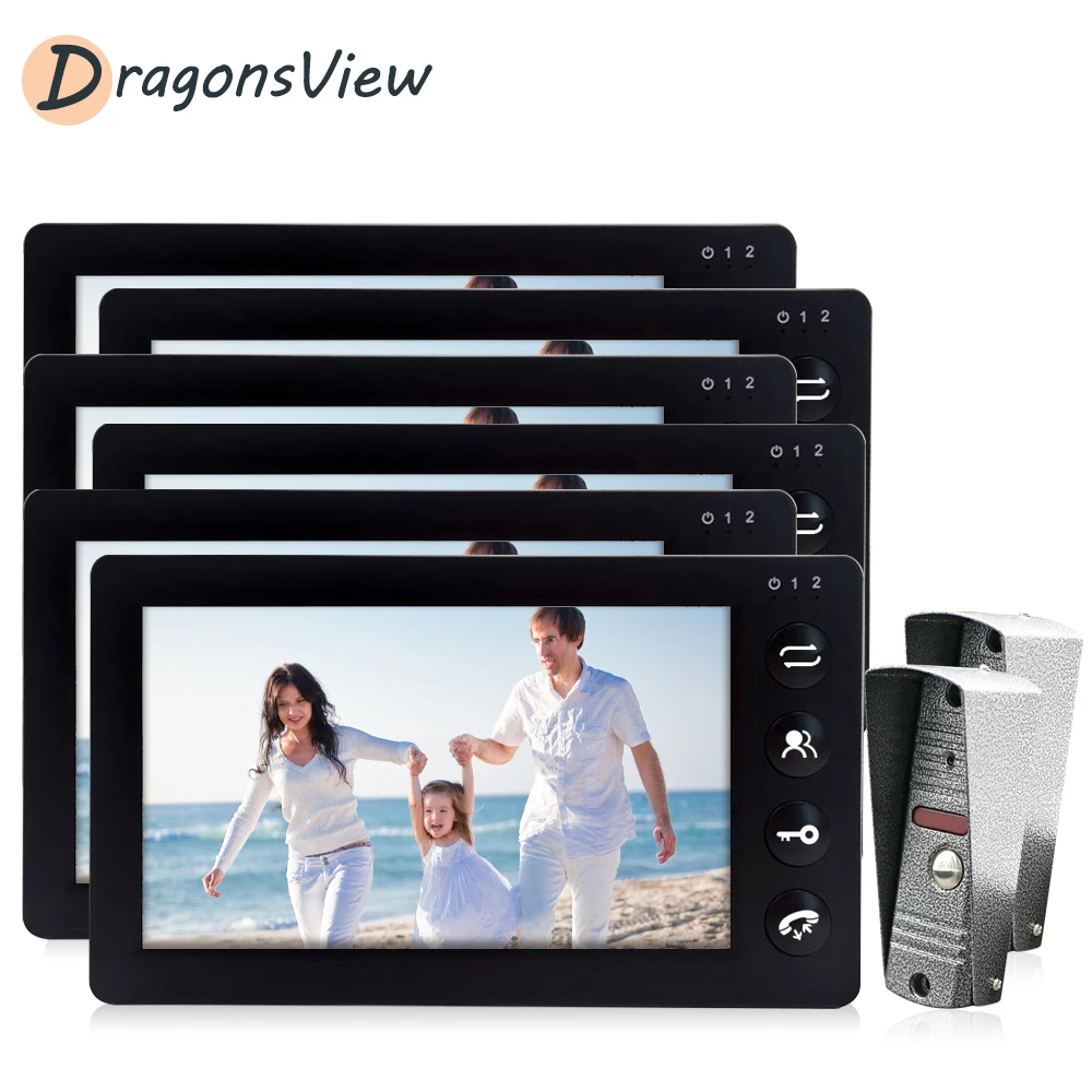 Система Проводной видеодомофона DragonsView 7 дюймов визуальный домофон дверной