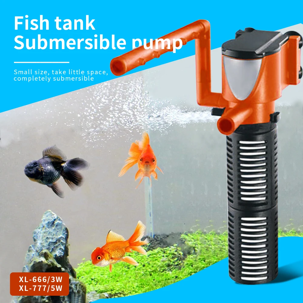 

3 In 1 Aquarium Filter Pump Mini Fish Tank Filter Aquarium Internal Filter Oxygen Submersible Water Pumps For Fish Tank Pond