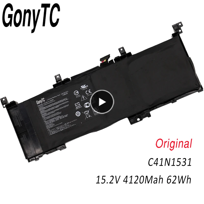 GONYTC C41N1531 подлинный оригинальный аккумулятор для ноутбука Asus ROG Strix GL502VT GL502VS 1A GL502VY