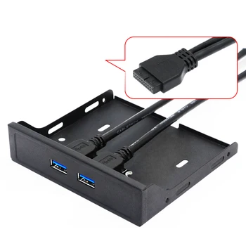 

QINDIAN 20Pin 2Port USB 3.0 Hub USB3.0 Front Panel Cable Adapter Metal Bracket for PC Desktop 3.5 Inch Floppy Disk Drive Bay NEW