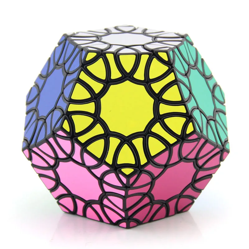 VeryPuzzle Megaminxeds, клевер, волшебный кубик-Додекаэдр, лепесток, кривая скорость, твисти, головоломка, головоломки, развивающие игрушки - Цвет: Black
