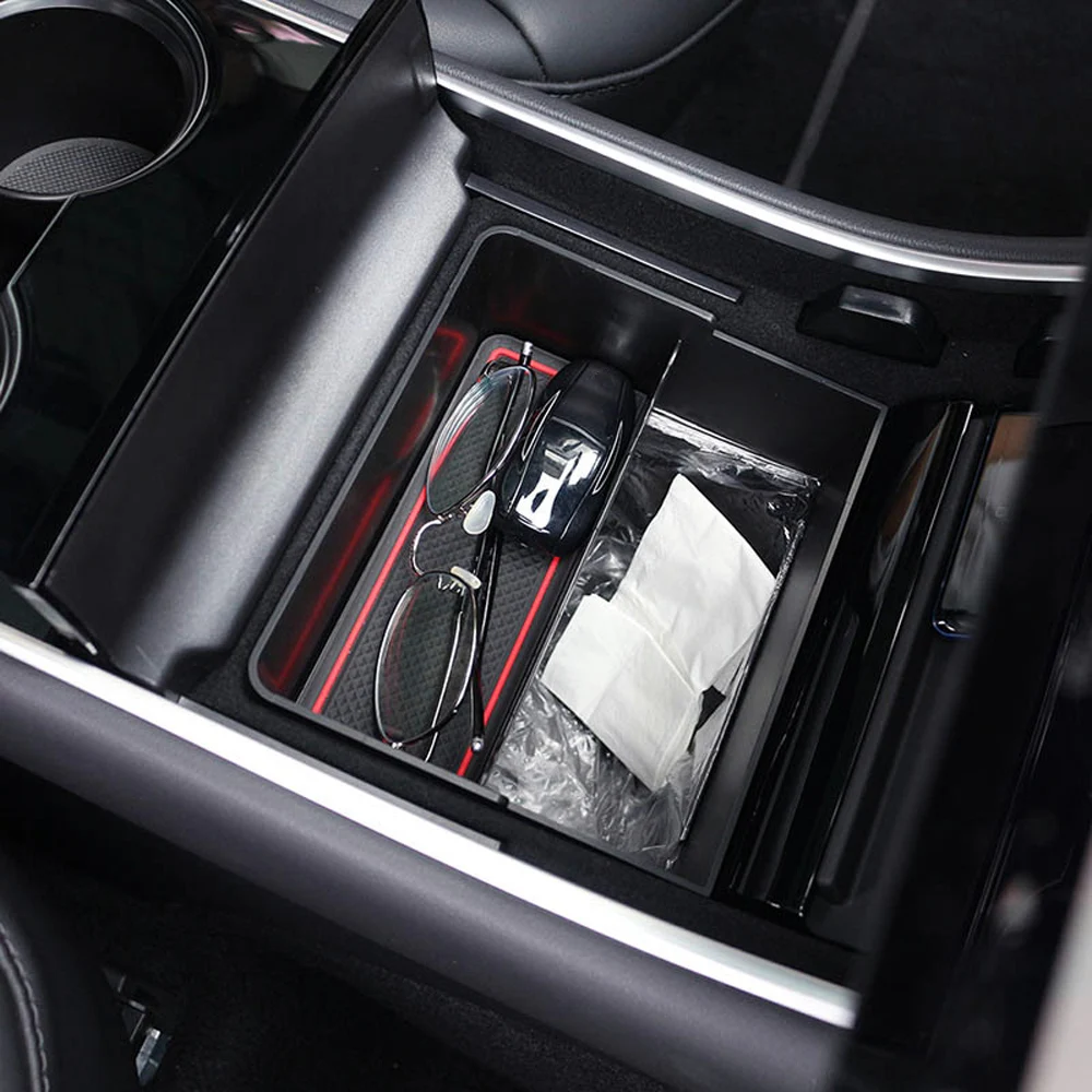 Двухъярусная подставка Коробка ABS Автомобильная центральная консоль скрытый держатель для мелочей Tesla модель 3 автомобильный Стайлинг Аксессуары для автомобиля
