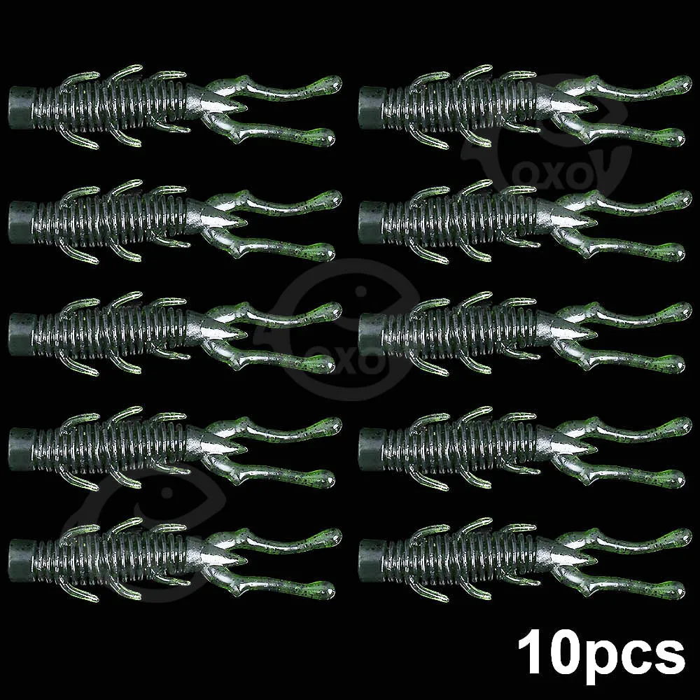 QXO 10pcs/lot Fishing Lure Soft Lure Silicone Bait TPE Sea Fishing Worm Spinnerbait Surface Lure Shrimp Lure  Accessories