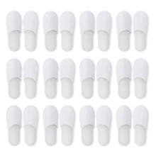 Одноразовые тапочки; 12 пар одноразовых тапочек с закрытым носком; подходящий размер для мужчин и женщин; для отелей; для гостей спа;(белый