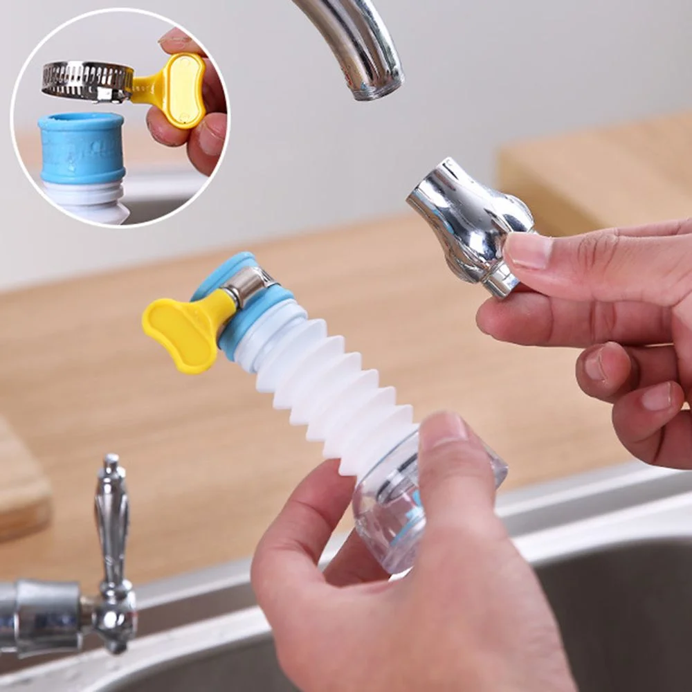 360 Adjustable Flexible Kitchen Faucet Tap Extender Splash-Proof Water Filter Outlet Head Water Saving Sprayer Filter Diffuser