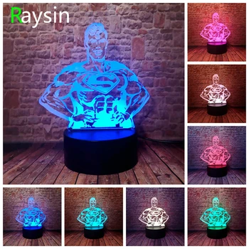 

DC Comics Justice League Superman 7 Color Dimming Action Figure Night Light Table Bedroom Decor Lamp Man Boys Adults Xmas Gifts