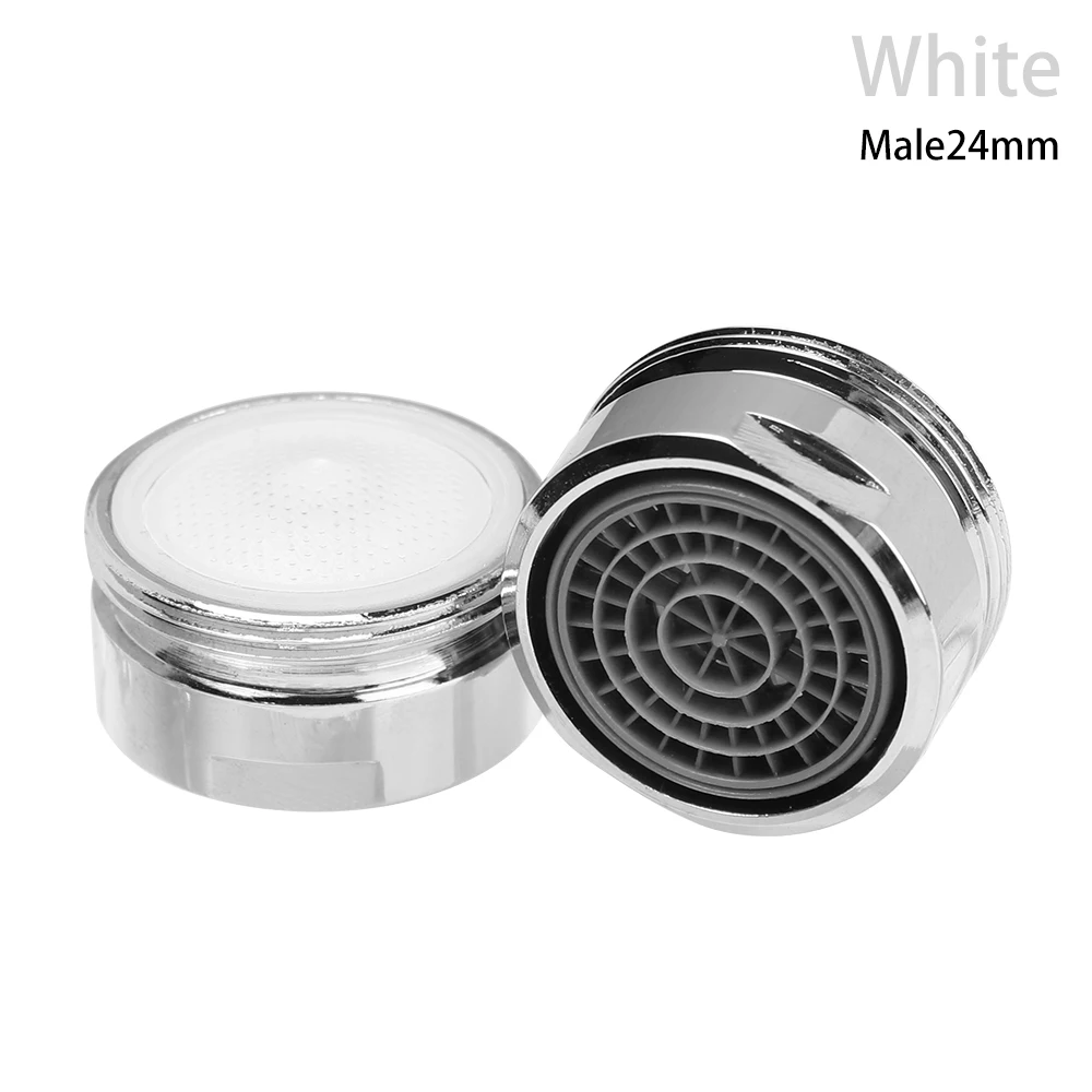 Male24mm white Очиститель воды для ванной перфорированный фильтр для воды адаптер водосберегающий кран аэратор диффузор смесителя перфорированный фильтр с шайбой - Цвет: Male24mm white