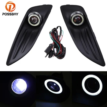 

POSSBAY 12V Foglamp for Ford Fiesta Hatchback/Sedan 2014 2015 2016 Facelift LED Front Bumper Fog Lights White DRL Daylights